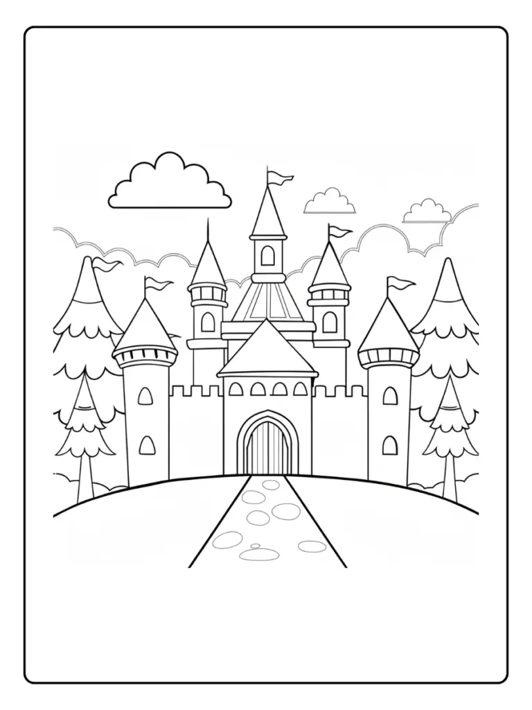 Coloriage Chateau Princesse