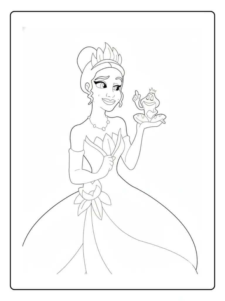 Coloriage La Princesse Et La Grenouille