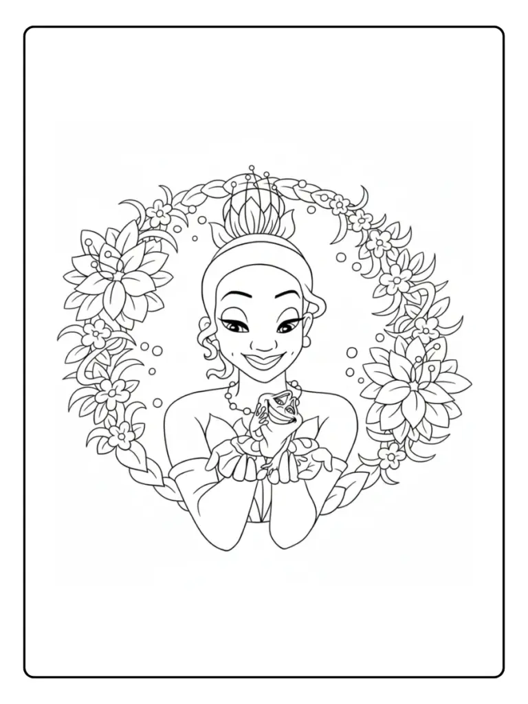 Coloriage La Princesse Et La Grenouille