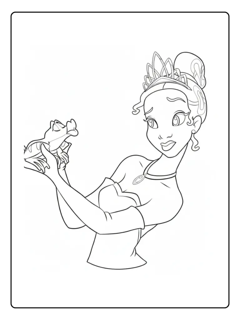 Coloriage La Princesse Et La Grenouille