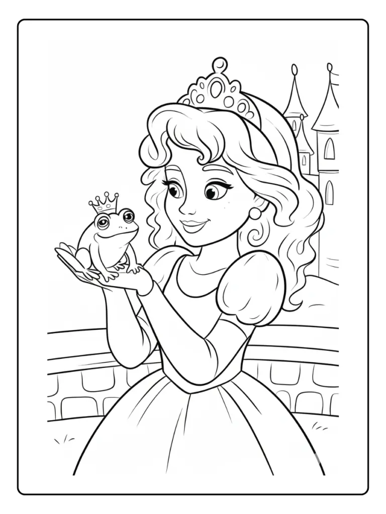 Coloriage La Princesse Et La Grenouille
