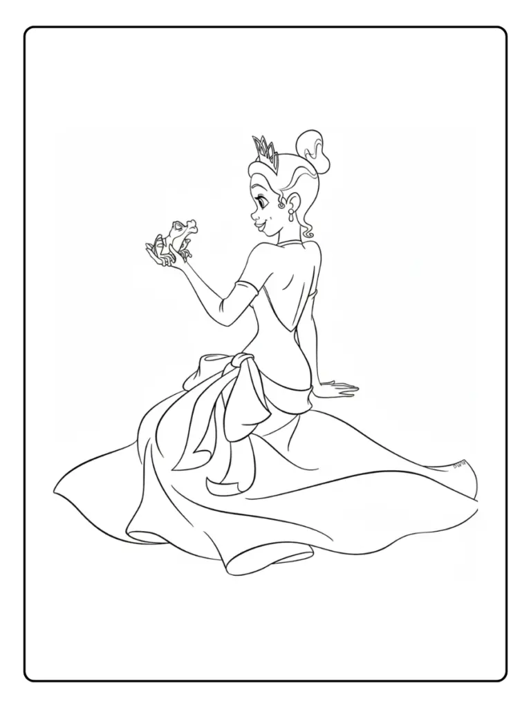 Coloriage La Princesse Et La Grenouille