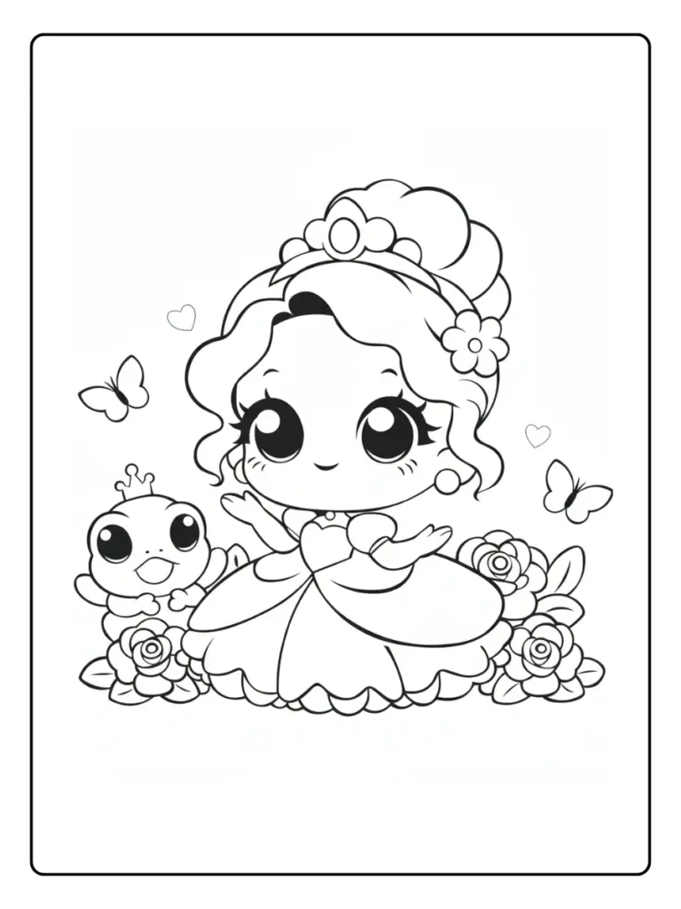Coloriage La Princesse Et La Grenouille