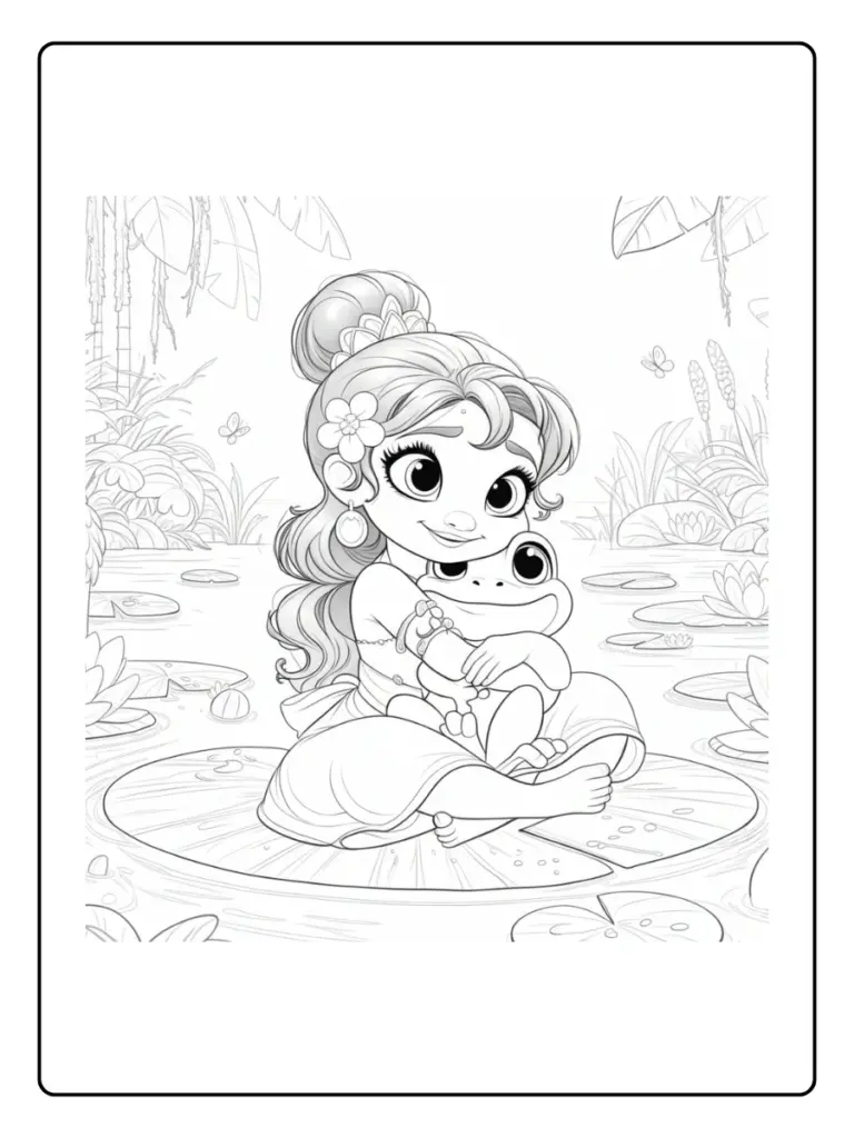 Coloriage La Princesse Et La Grenouille