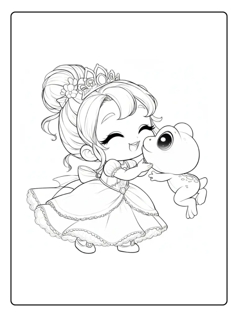 Coloriage La Princesse Et La Grenouille