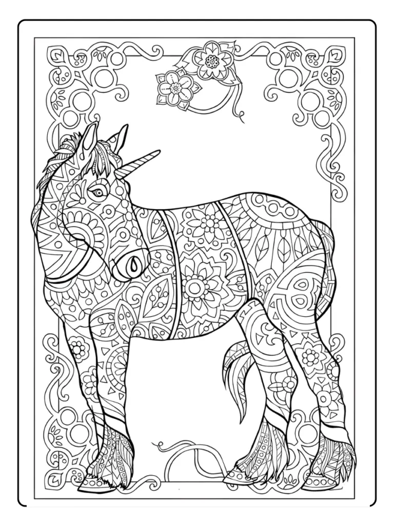 Coloriage Licorne Mandala