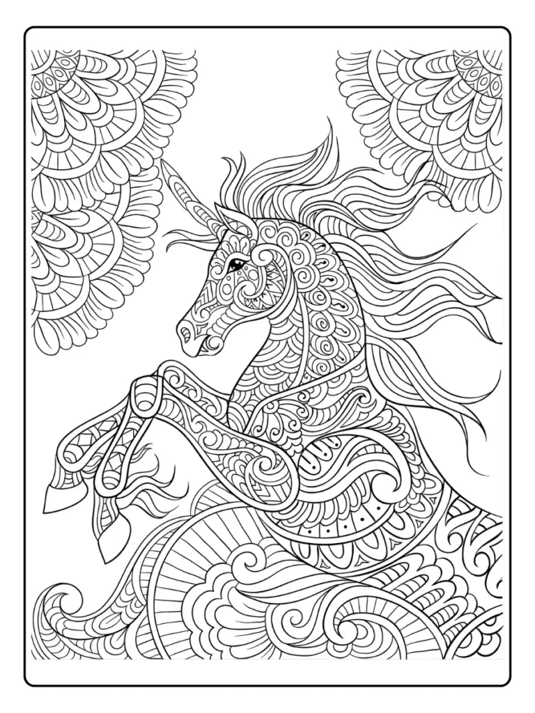 Coloriage Licorne Mandala
