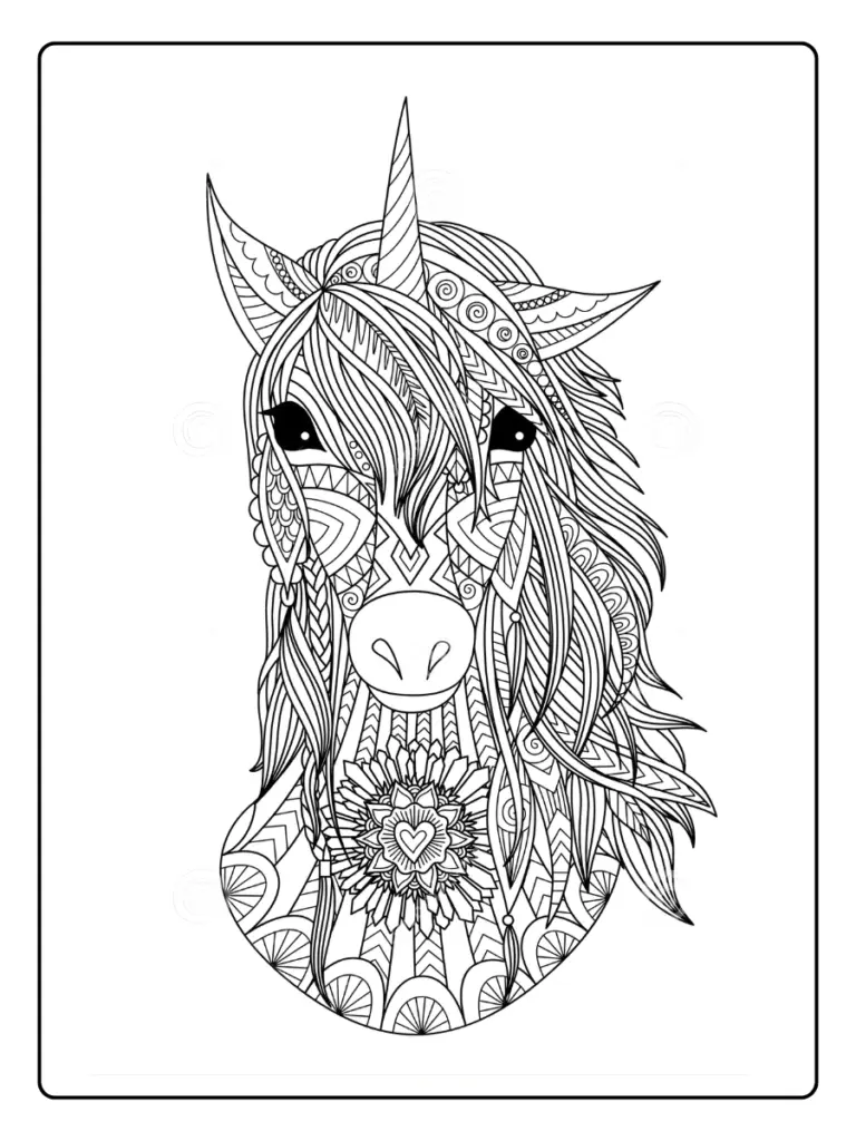Coloriage Licorne Mandala