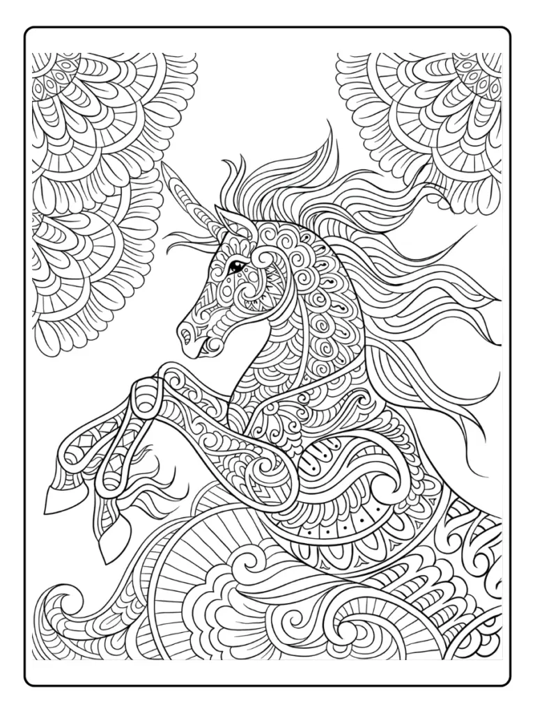 Coloriage Licorne Mandala