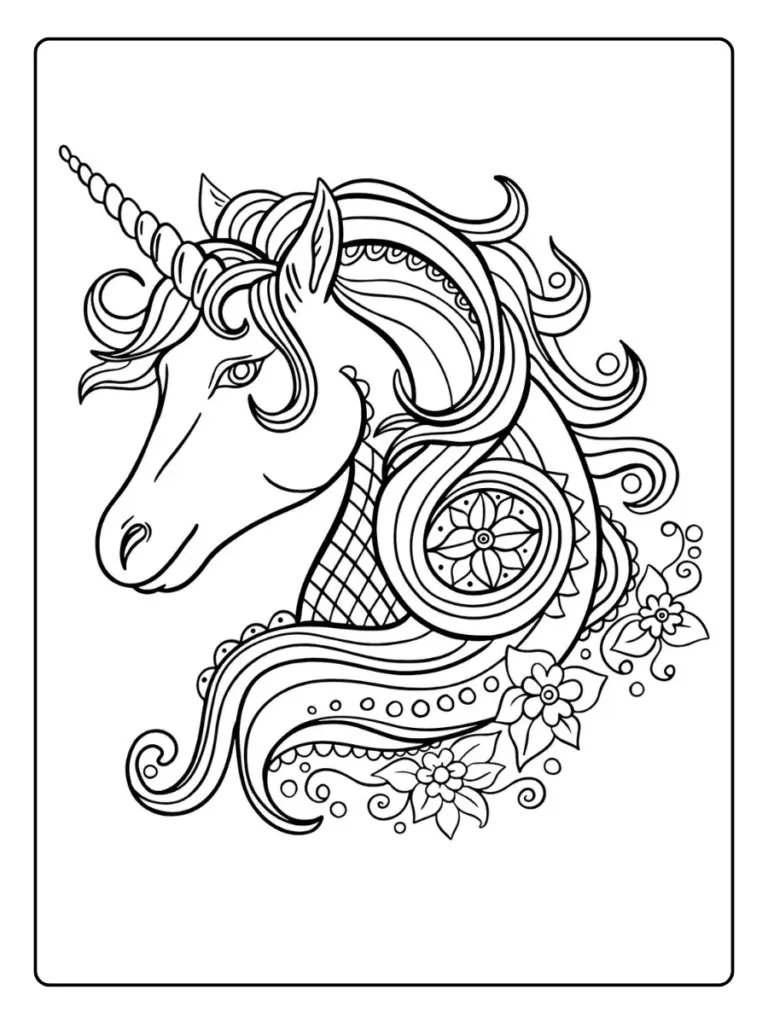 Coloriage Licorne Mandala (Dessins Gratuits à Imprimer)
