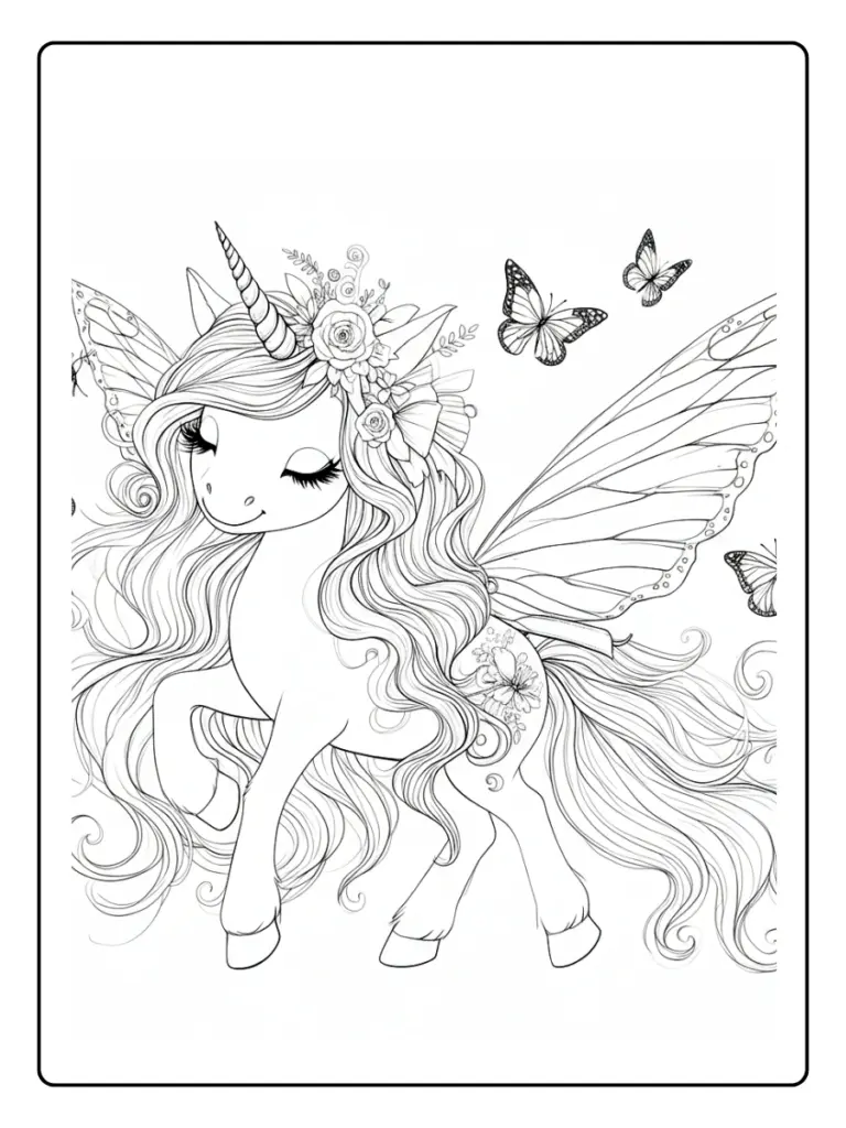 Coloriage Licorne Pegase