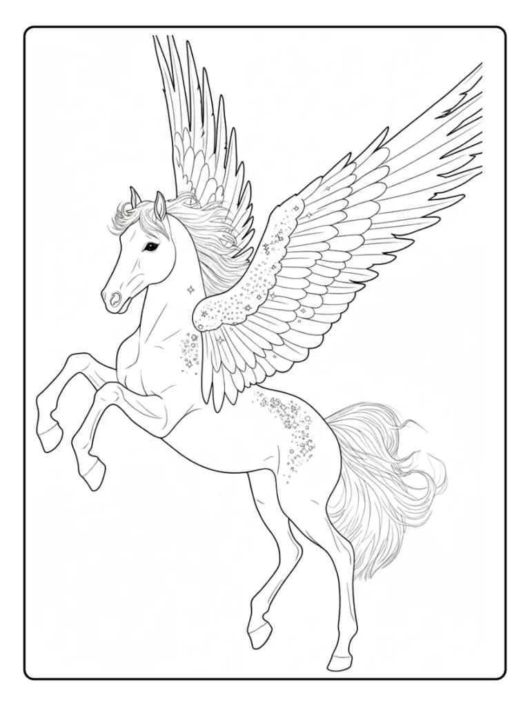Coloriage Licorne Pegase