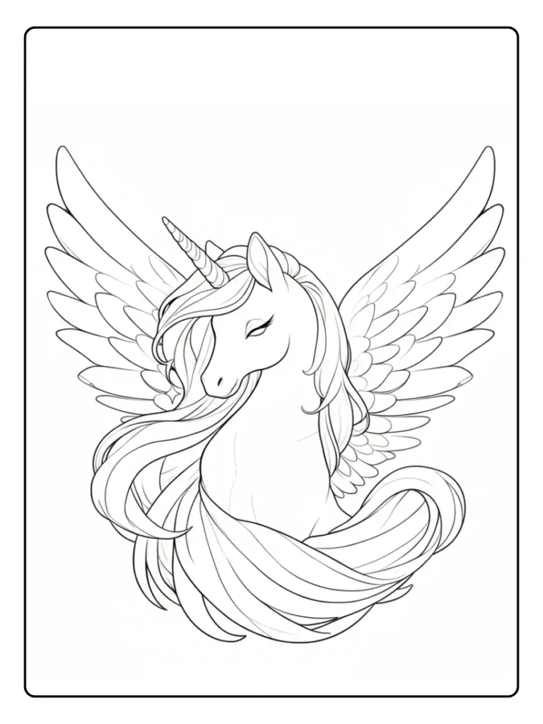 Coloriage Licorne Pegase