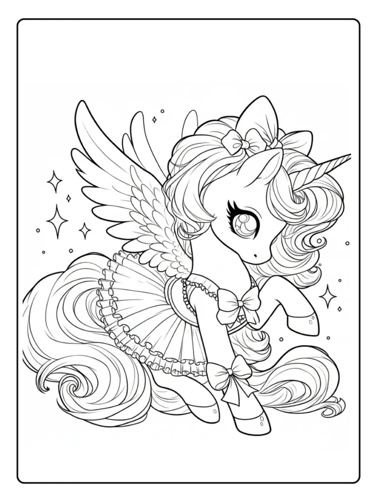 Coloriage Licorne Pegase