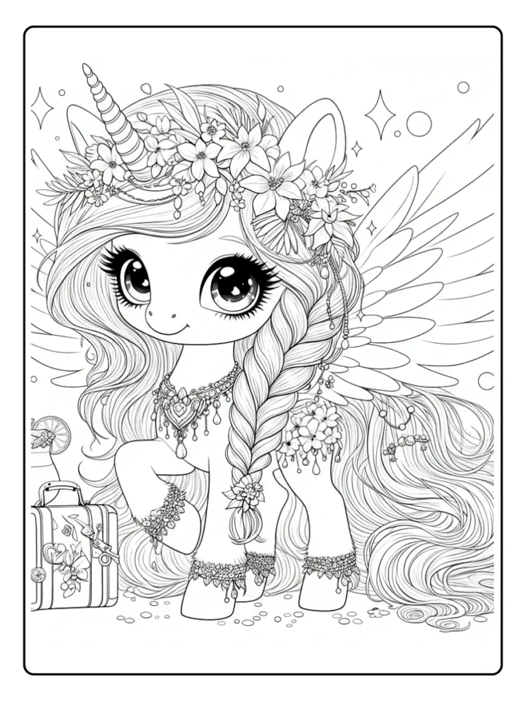 Coloriage Licorne Pegase
