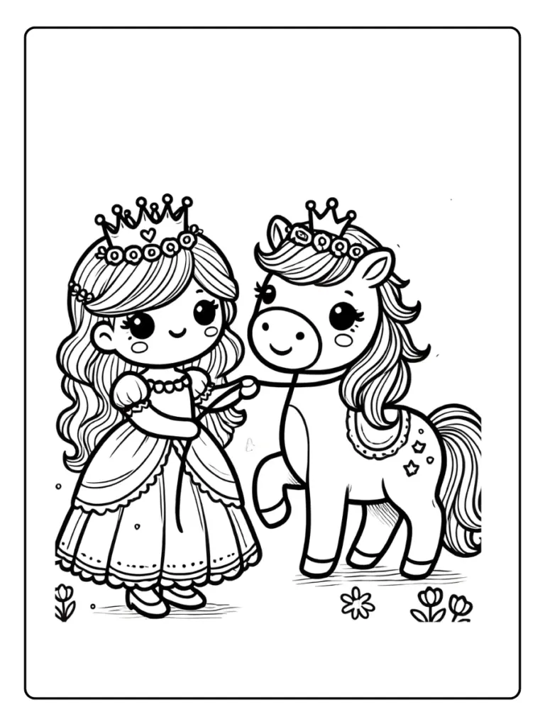 Coloriage Licorne Princesse