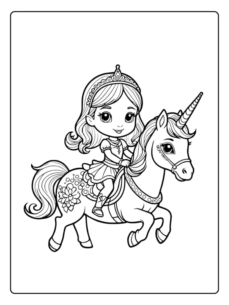 Coloriage Licorne Princesse