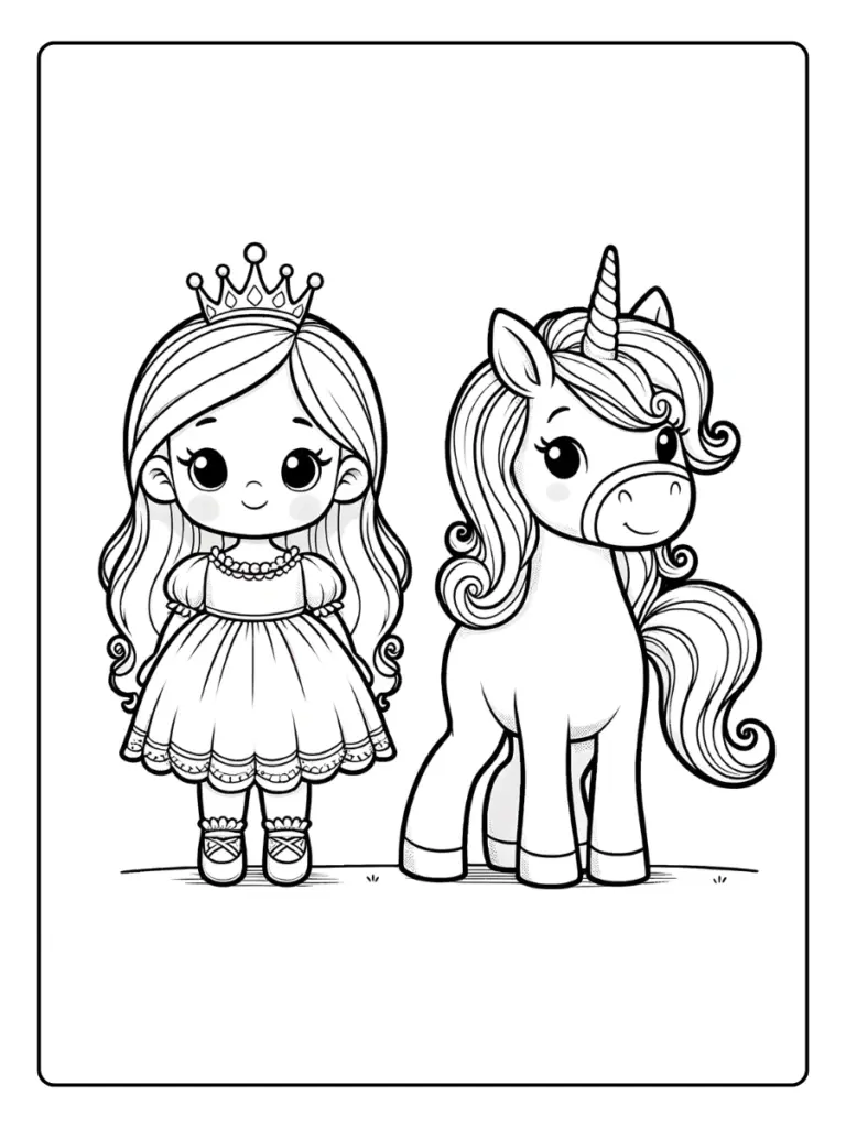 Coloriage Licorne Princesse