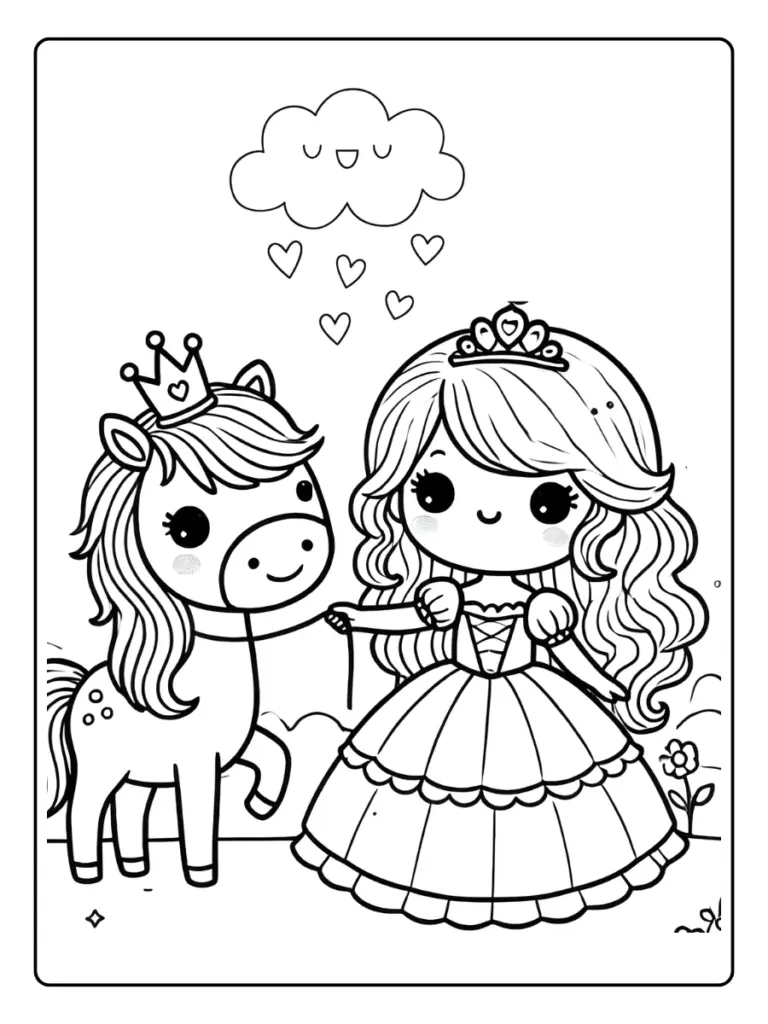 Coloriage Licorne Princesse