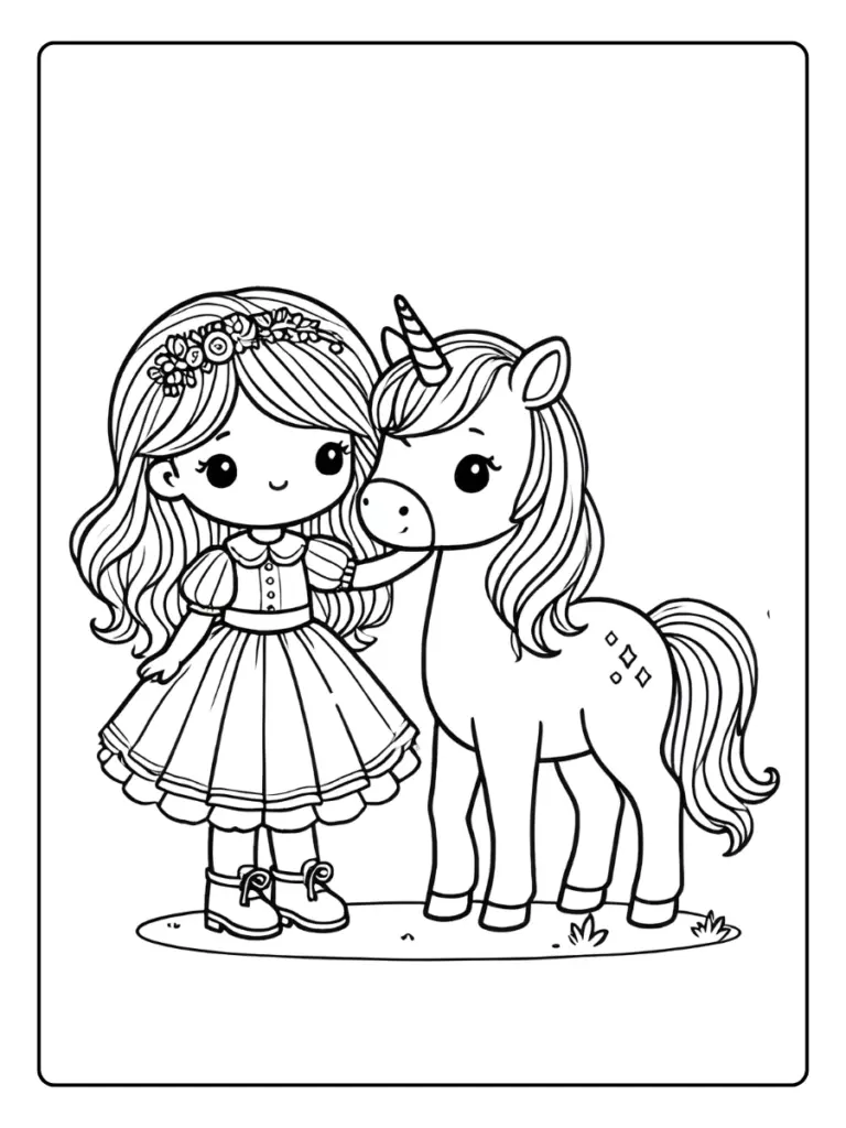 Coloriage Licorne Princesse