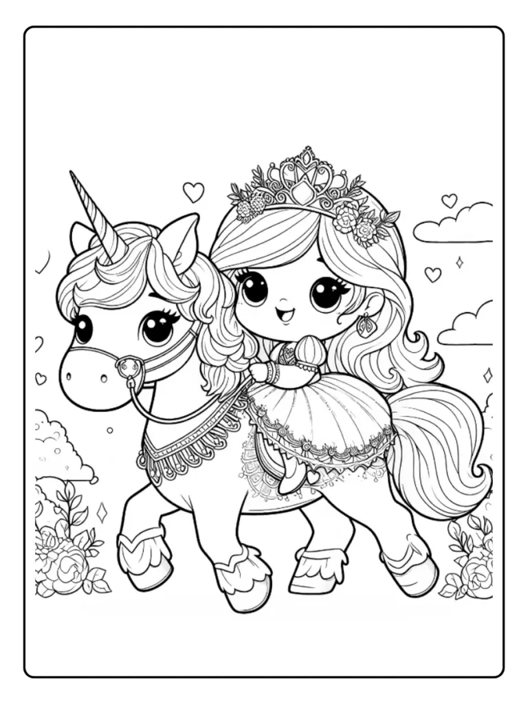 Coloriage Licorne Princesse