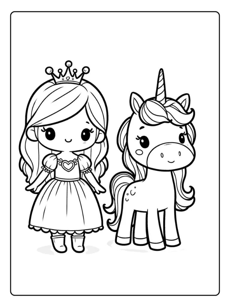 Coloriage Licorne Princesse