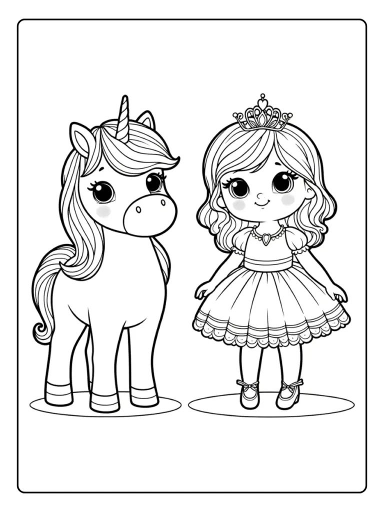 Coloriage Licorne Princesse