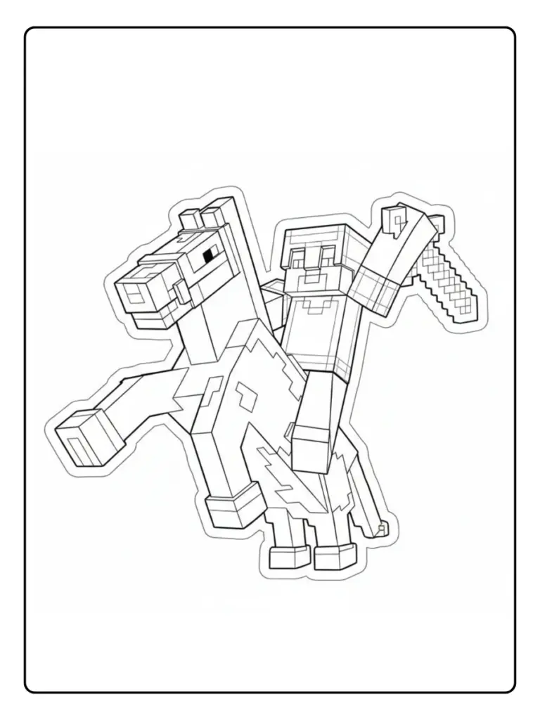 Coloriage Minecraft Animaux