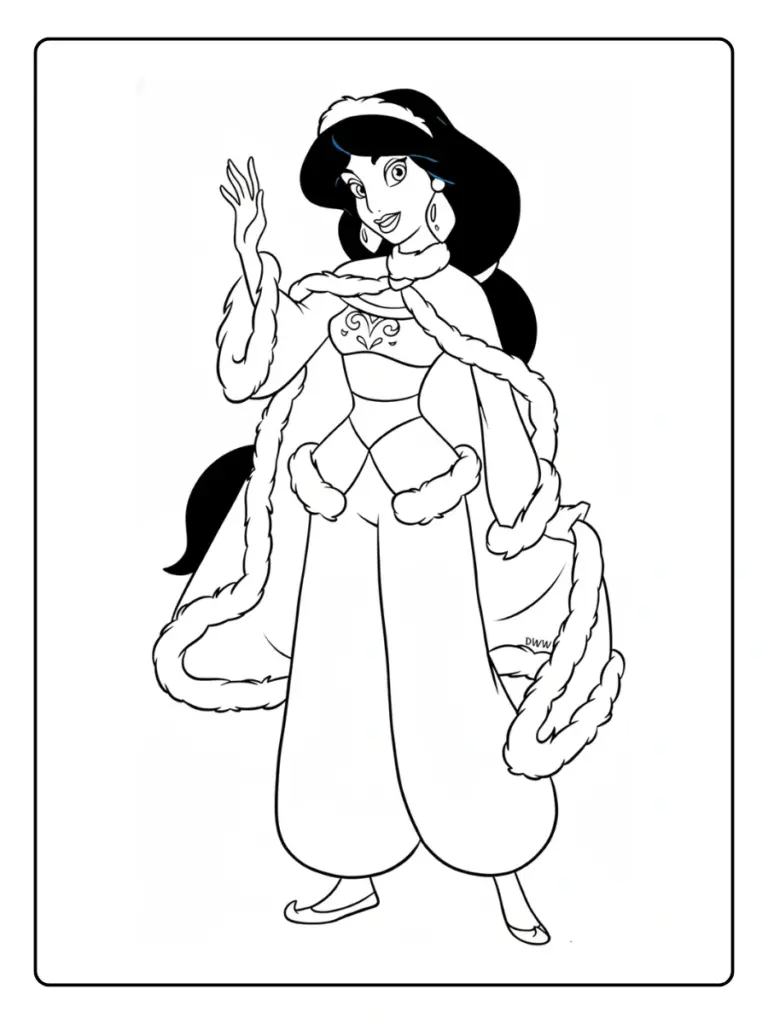 Coloriage Noel Disney Princesse
