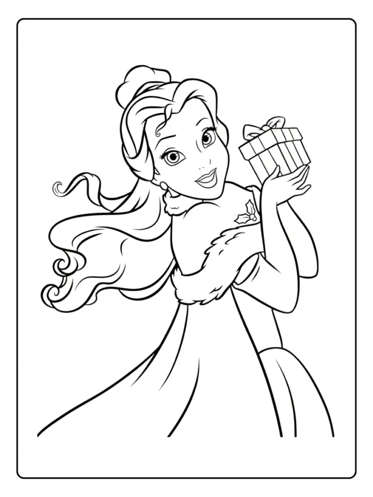 Coloriage Noel Disney Princesse