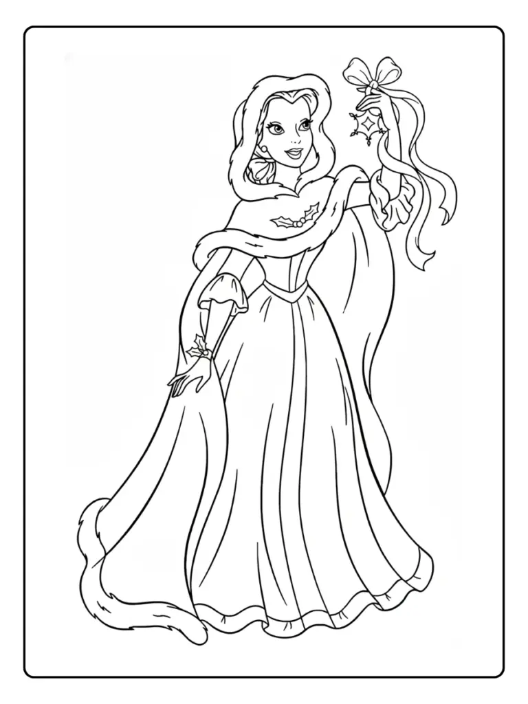 Coloriage Noel Disney Princesse