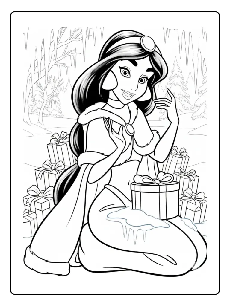 Coloriage Noel Disney Princesse