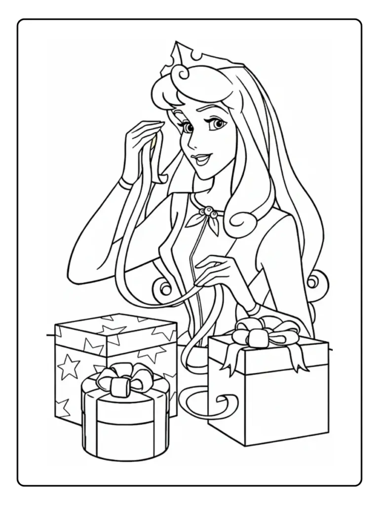 Coloriage Noel Disney Princesse