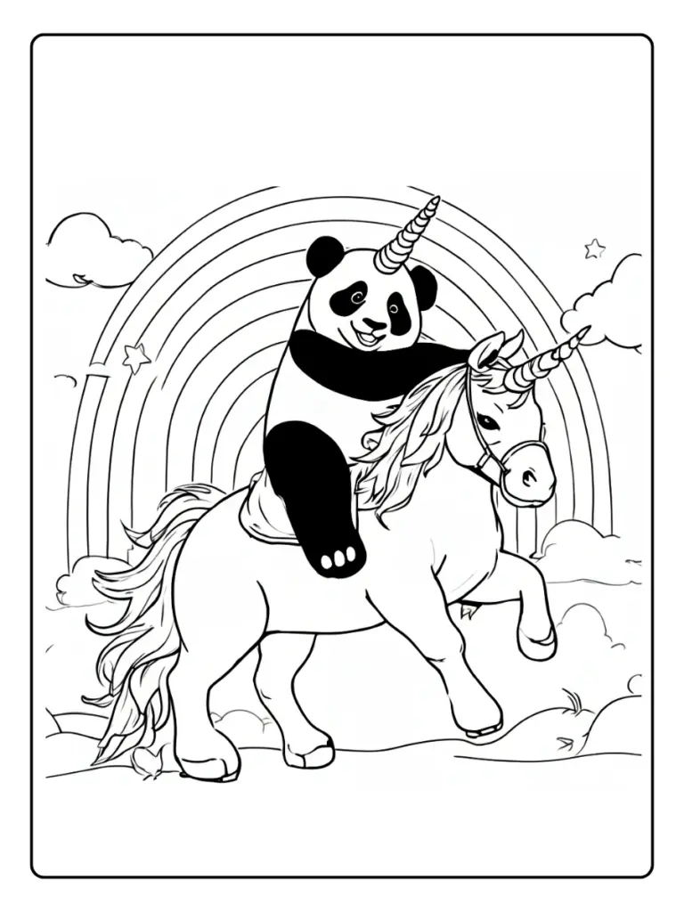 Coloriage Panda Licorne