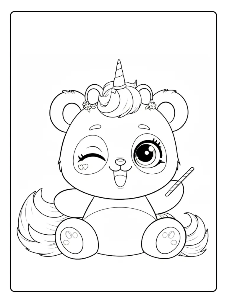 Coloriage Panda Licorne
