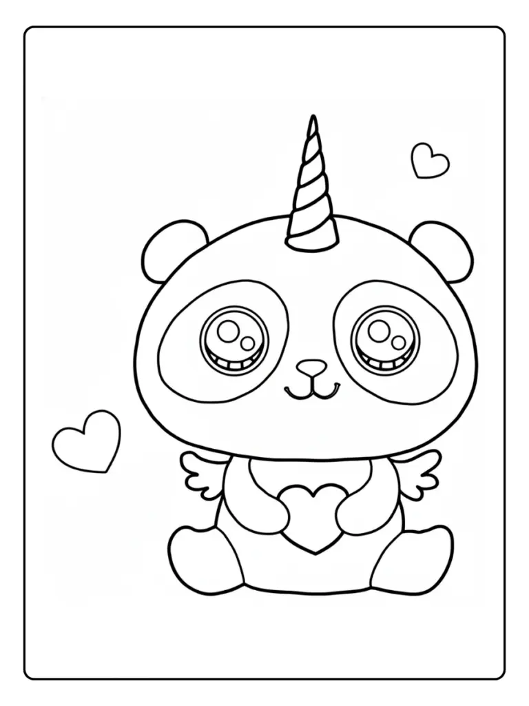 Coloriage Panda Licorne