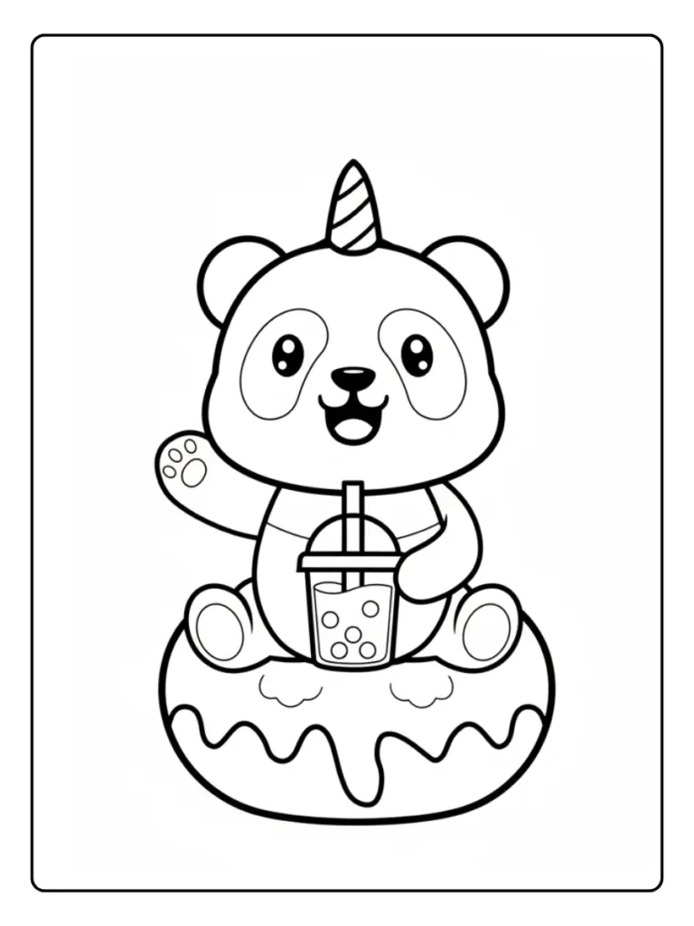 Coloriage Panda Licorne