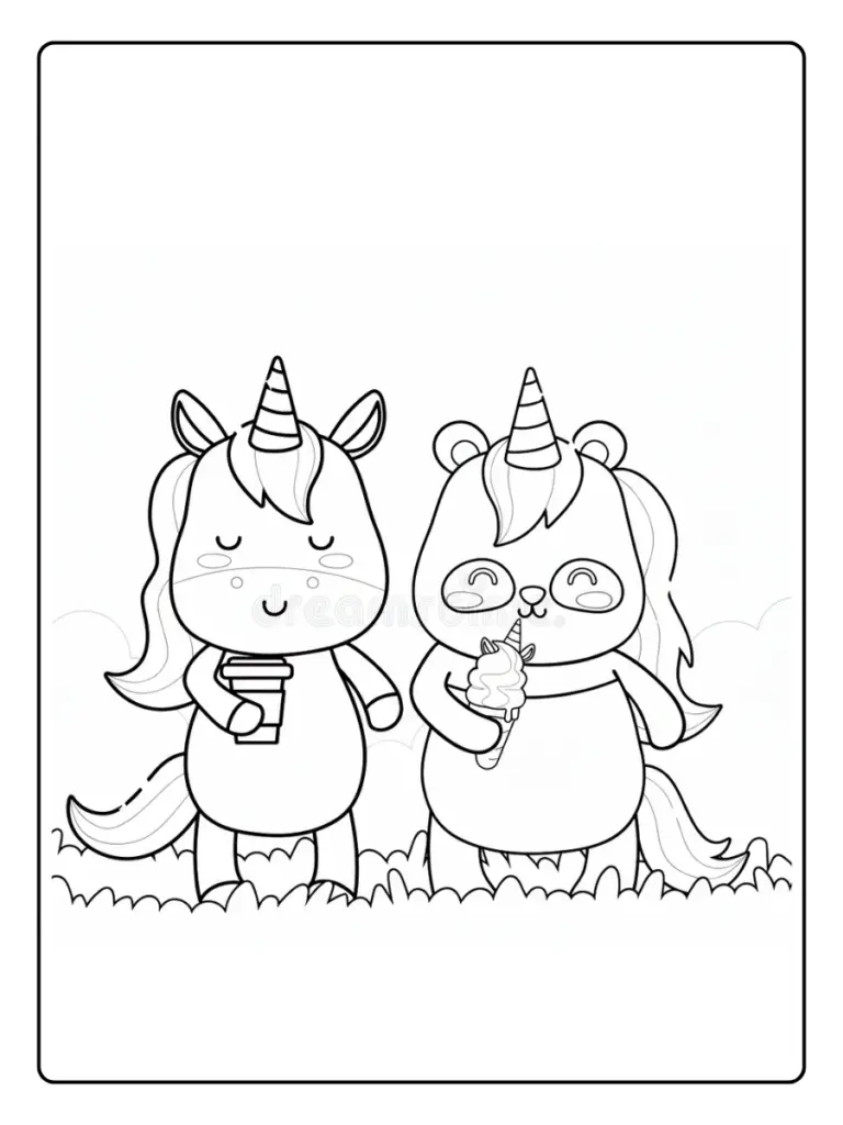 Coloriage Panda Licorne