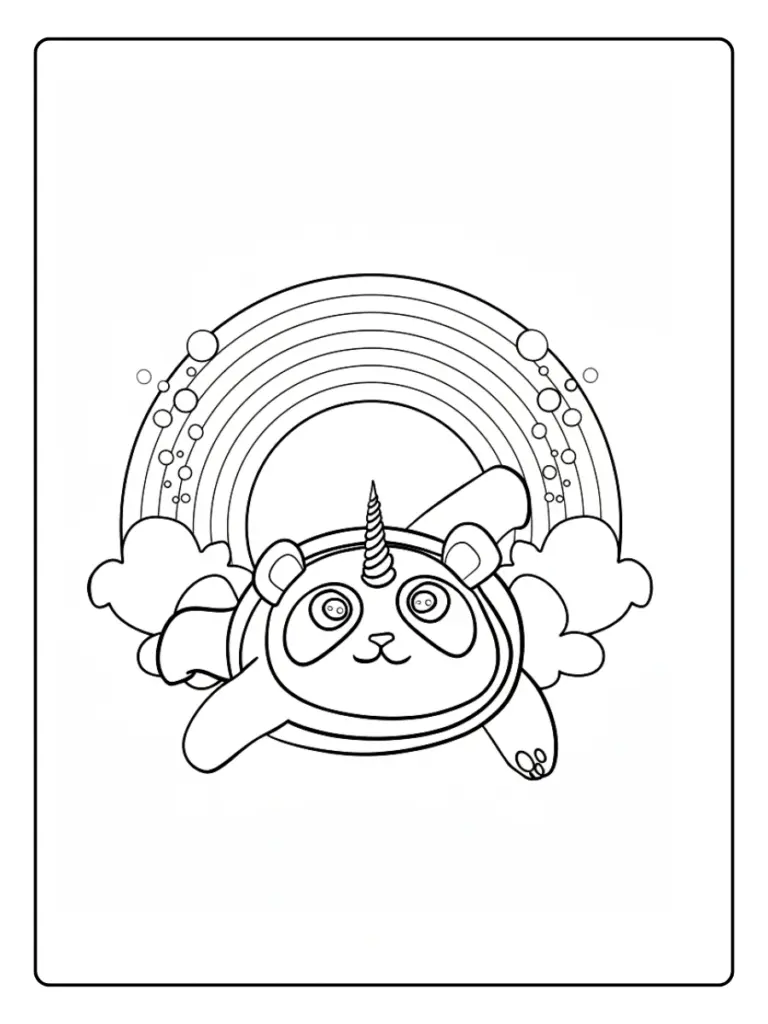Coloriage Panda Licorne