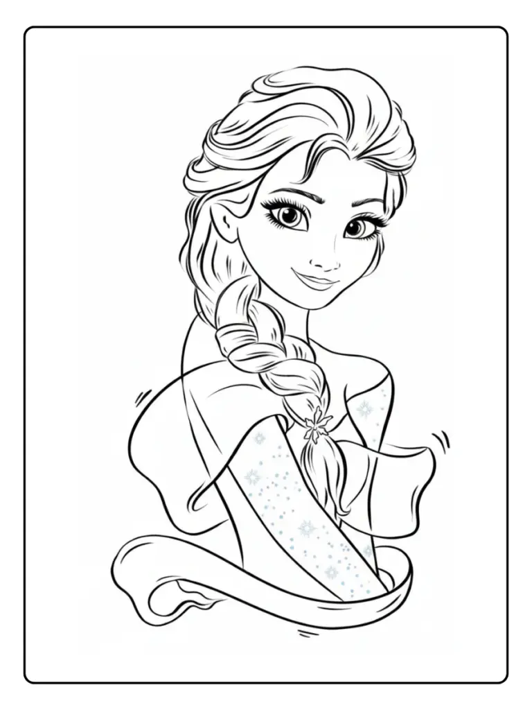 Coloriage Princesse Elsa (Dessins Gratuits à Imprimer)