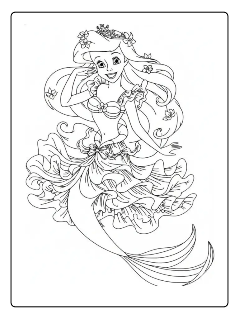 Coloriage Princesse Sirene