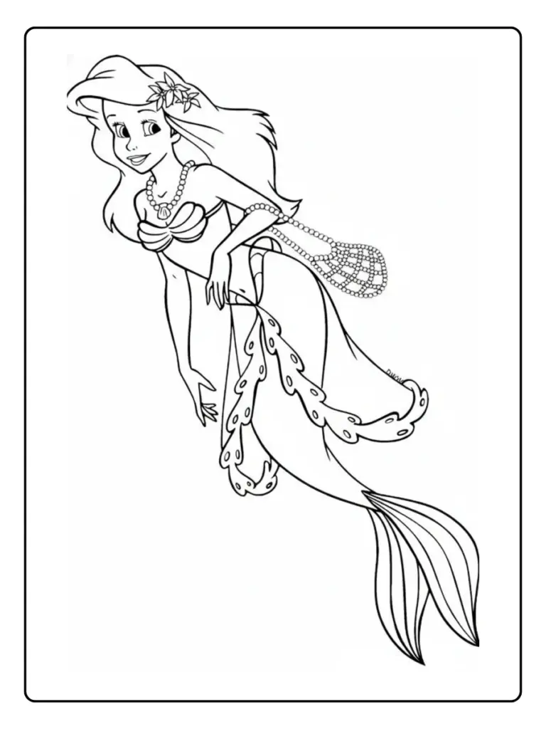 Coloriage Princesse Sirene