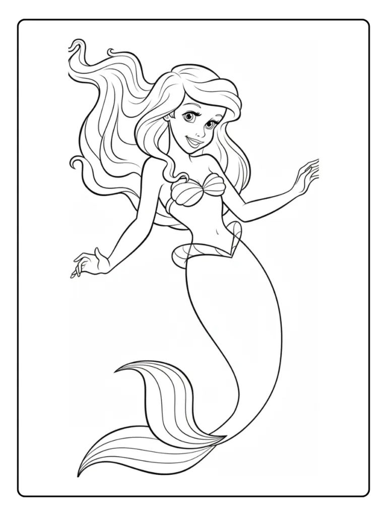 Coloriage Princesse Sirene