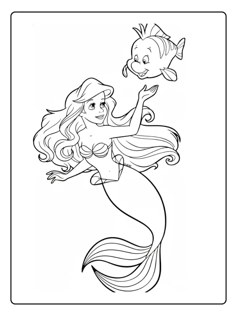 Coloriage Princesse Sirene