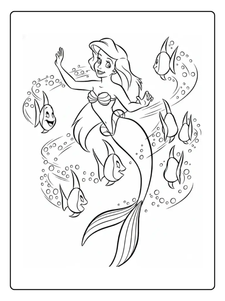 Coloriage Princesse Sirene