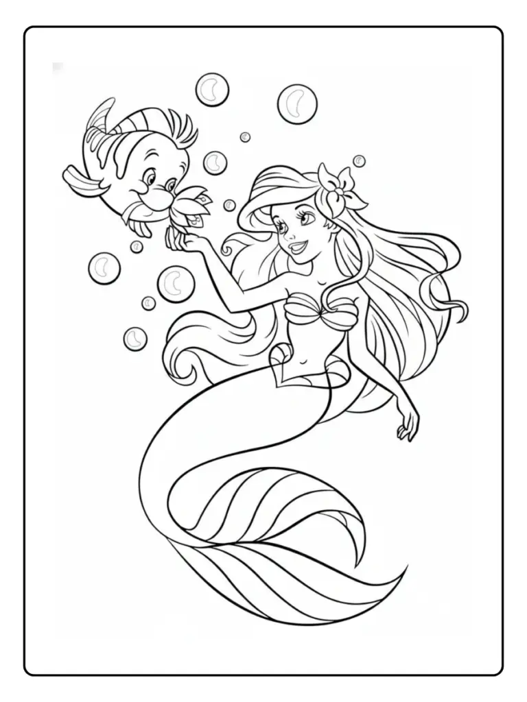 Coloriage Princesse Sirene