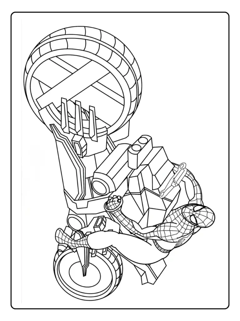 Coloriage Spiderman Moto