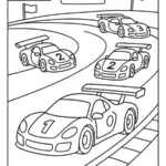 Coloriage Voiture De Course Cartoon