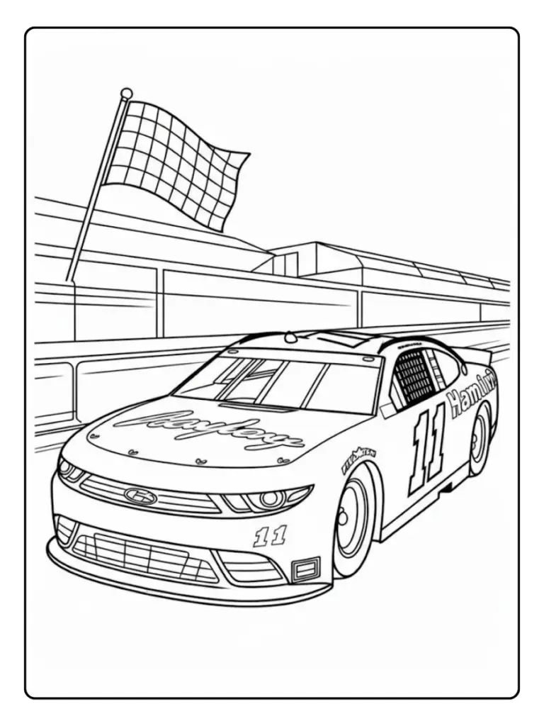 Coloriage Voiture De Course Facile