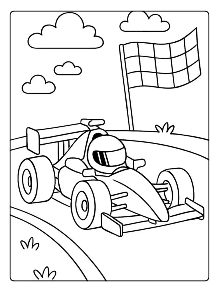 Coloriage Voiture De Course Gratuit A Imprimer